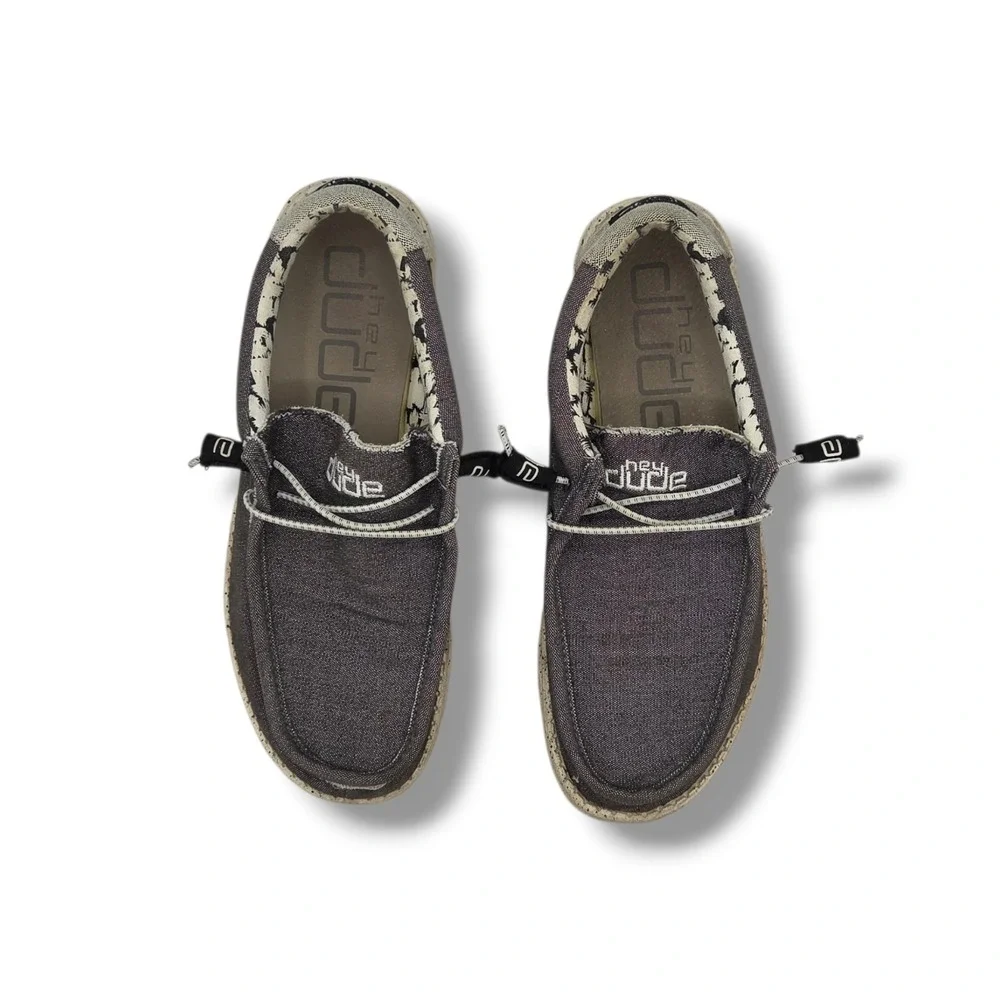 Hey Dude Wally Stretch Shoes Mens 10 Opal Black‎ Slip On
